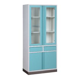 上塗を施してある表示オフィス/病院の薬の飾り戸棚H2000*W900*D500mmの現代様式青い色